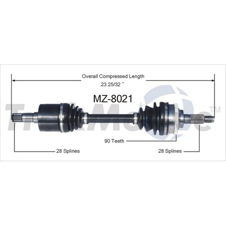 Surtrack Axle Cv Axle Shaft, Mz-8021 MZ-8021